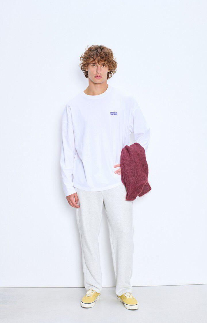 American Vintage Gixy Blanc Longsleeve Oversized Langarm-Shirt Herren Weiß